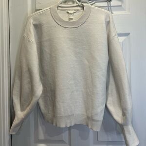 H&M balloons sleeves white sweater